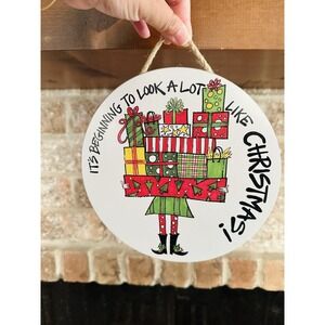 It's Beginning To Look Like Christmas Wooden Round Sign